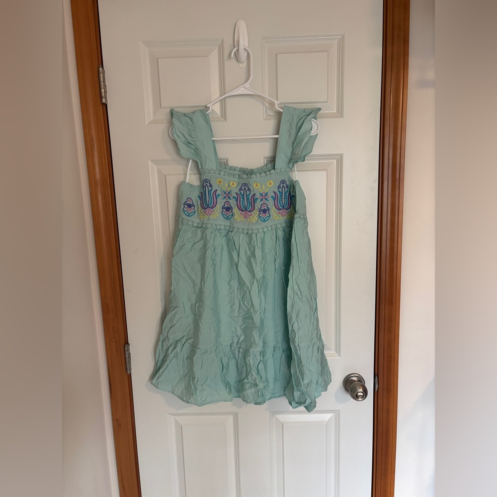 Blu Pepper Embroidered flutter Mini Dress
